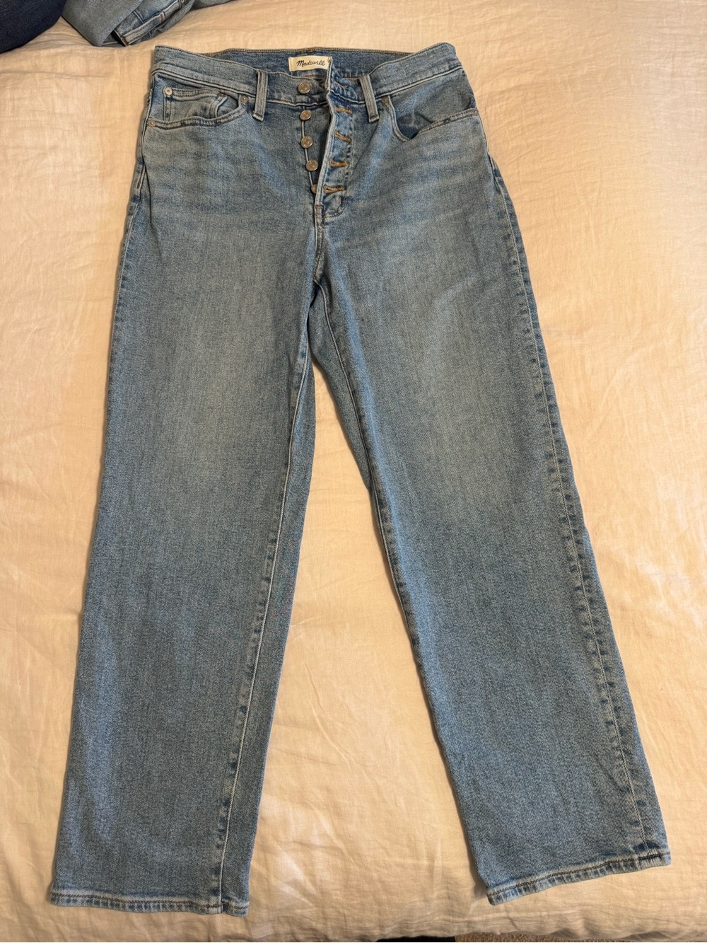 Madewell Straight-Leg Jeans in Medium Blue Denim
